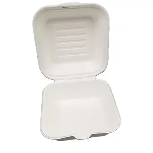 Milieuvriendelijke Bagasse Clamshell Verpakking Voedsel Containers