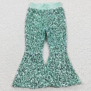 Abbigliamento Vintage ragazza occidentale di alta qualità <span class=keywords><strong>pantaloni</strong></span> a zampa di paillettes <span class=keywords><strong>rosa</strong></span> caldo con manica lunga per la stagione autunnale - Product Image 6
