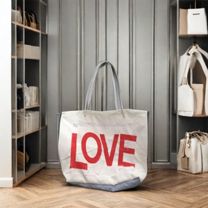 กระเป๋าผ้าแคนวาสพิมพ์ลายแบบกำหนดเองมีหูจับเชือกสไตล์แฟชั่นวันธรรมดาร้านขายของชำช้อปปิ้งโลโก้ส่วนตัวกระเป๋าเครื่องสำอาง - Product Image 1