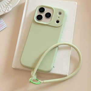 เคสโทรศัพท์มือถือซิลิโคนนิ่มสีพื้นเรียบง่าย พร้อมสายคล้อง สำหรับ iPhone 17 pro max 11 ขายส่งจากโรงงาน - Product Image 3