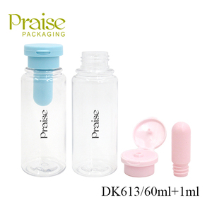 60ml + 1ml Pet nhựa trong suốt vòng chăm sóc da chai lotion tách ra thiết kế lật Top Toner container - Product Image 2