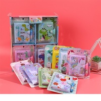 Cuaderno de Hojas Sueltas con Diseño de Dinosaurios de Dibujos Animados para Niños de Primaria, con Cubierta de Cuero/PVC, Set de Regalo Promocional