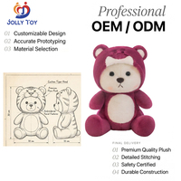 Ours en peluche professionnel OEM personnalisé avec capuche, animal en peluche sur mesure, usine ODM d'ours en peluche pour marques