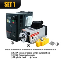 Kit de Motor de Husillo Refrigerado por Aire HLTNC 220V 1.5kW ER11 con Inversor VFD de 1.5KW para Máquina de Grabado CNC
