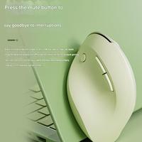 Kepribadian Q7 Mouse nirkabel BT vertikal mode ganda senyap untuk tangan kecil dan Mouse Laptop