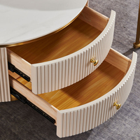 Ensemble de meubles de salon modernes de luxe en métal doré, design actuel, meuble TV et table basse pour la maison