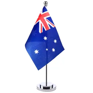 Diskon besar spanduk mini pertemuan kampanye bendera nasional dekorasi meja kantor Australia berdiri meja negara bendera