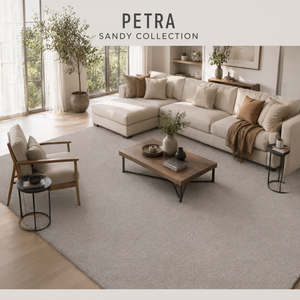 พรมปูพื้นโพลีโพรพิลีนสีเทาอ่อน Petra Sandy 90181 ความหนา 10-12 มม. เหมาะสำหรับสัตว์เลี้ยง ทนทานต่อการใช้งานหนัก สำหรับห้องนั่งเล่นและทางเดิน - Product Image 3