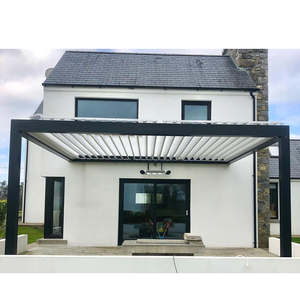 Popüler lüks dış mekan mobilyası ayarlanabilir çatı Gazebo Gazebo bahçe alüminyum Metal elektrikli Louvered kemerler bours Pergolas - Product Image 3