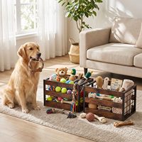 Panier de rangement pour jouets de chien avec poignées, boîte de rangement pour accessoires pour animaux de compagnie, paniers pour jouets d'animaux pour le salon, construction robuste