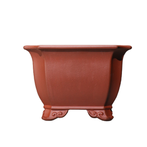 Maceta de Cerámica Wang Fei Zisha, Cuadrada con Esquinas Biseladas, Estilo Chino Clásico, Macetero Interior de Diseño Simple - Product Image 5
