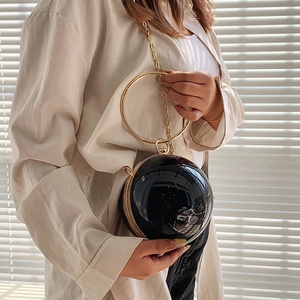 Fashionable Women's Ball-Shaped Acrylic Evening <b>Purses</b> Trendy Light Chain Handbags Open Unique for Parties Evening Events - Product Image 3