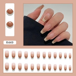 Faux <span class=keywords><strong>ongles</strong></span> courts personnalisés à presser, marque privée, pointes d'<span class=keywords><strong>ongles</strong></span> artificielles papillon, en ABS, longueur moyenne, avec strass et fleurs - Product Image 3