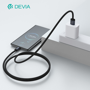 Devia 2a1m hợp kim nhôm màu đen + Dệt USB Type-C sạc dữ liệu điện thoại di động Cáp sạc nhanh đúc Hộp bao bì - Product Image 6