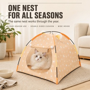 Casa para Mascotas, Transpirable, para Verano, Interior, Plegable, Lavable, Cama para Gatos, Perros Pequeños y Cachorros - Product Image 6