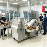 Machine entièrement automatique d'enrobage et de formage pour mochi moelleux de Dubaï avec garniture pistache et enrobage au chocolat, contrôle PLC