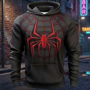 New Autumn 3D Lined Hooded Animal Hip Hop Retro Fashion Unisex Trend Casual Long Sleeve Spider <b>Hoodie</b> - Product Image 3