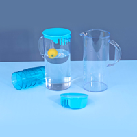 Joyofancy – Ensemble de carafes à eau froide personnalisées en plastique grande capacité avec poignée, transparentes, imprimées, en PS de qualité alimentaire pour la maison