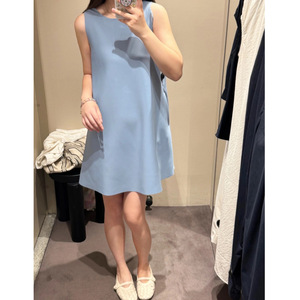 Vestido casual de mujer Cs, corte en A, mini, azul, microelástico, ajuste general, estilo otoñal - Product Image 2