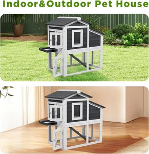 Gallinero de Madera con Rampa y Nido, de 2 Niveles, para Exteriores, a Prueba de Depredadores, Resistente a la Intemperie, para Animales Pequeños y Medianos - Product Image 5