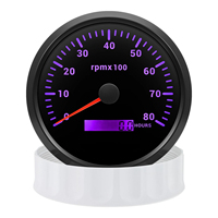 Meteran Pulsa Digital Hitam 110MM 8000RPM Pengukur Tachometer Mesin untuk Alat Pengukur Otomatis Kapal Laut