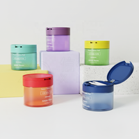 Pot cosmétique rond personnalisé en plastique PET pour crème, gommage corporel, beurre corporel, toner, ou tampons de coton, avec couvercle à clapet, 200ml 300ml 500ml