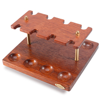 JIFENG JF-YDJ-008 Support de pipe pliable en bois massif et laiton, design rétro traditionnel, 1,03 kg, pour accessoires de fumeur