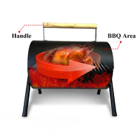 Barbecue à charbon de bois portable moderne en vente chaude, dispositif de sécurité contre les flammes, surface de cuisson antiadhésive pour 2-3 personnes, fer, jardin