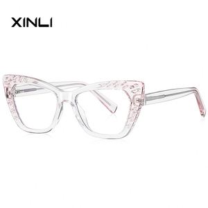XINLIFashion 2185 Animal Pattern <b>Computer</b> Style Cat Eye Anti Radiation <b>Glasses</b> Frames Tr90 Optical Frame - Product Image 4