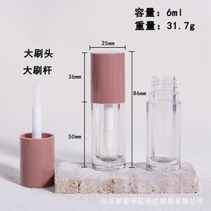 หลอดลิปกลอสทรงกลม 6 มล. พร้อมแปรงทา สำหรับลิปทินท์และคอนซีลเลอร์ วัสดุสำหรับบรรจุภัณฑ์ - Product Image 3