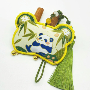 Custom Embroidered Panda Sachet Festival Corporate Gift Christmas Hanging Mosquito Repellent Refillable Textile & Fabric Craft