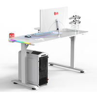 Bureau de jeu Beisijie avec éclairage LED RVB, bureau d'ordinateur pour joueur, table de jeu, table blanche en forme de L, coin en option