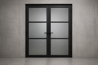 Ventanas Corredizas Modernas con Marco Negro de Aluminio para Casa con Mosquitera