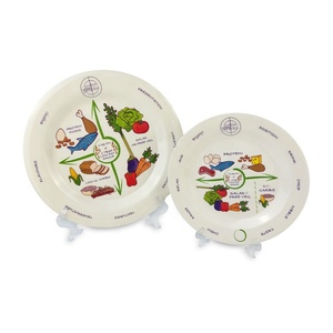 Two Sizes of 8 Inch and 10 Inch Melamine with Printing Unique High Quality Nutritional <strong>Diet</strong> <strong>Plates</strong> - Product Image 1