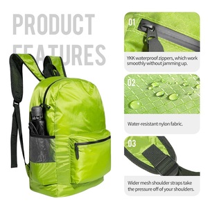 Sac à dos promotionnel personnalisé pliable et léger, sac de voyage et de randonnée ultraléger résistant à l'eau, vente en gros - Product Image 4