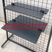 Présentoir sur pied en métal maillé moderne, thermolaqué, grande capacité, personnalisé, facile à assembler pour les magasins de détail
