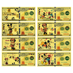 Carte commémorative en feuille d'or avec motif de souris de dessin animé, collection de souvenirs, cadeau d'anniversaire pour enfants, 16,4x6,5 cm, double face - Product Image 1