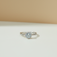 Bague en argent S925 tendance pour anniversaire de mariage avec zircons bleus sertis à griffes