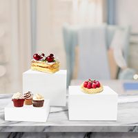 Présentoirs Cubes en Acrylique, Réhausseurs Gigognes en Acrylique à 5 Faces avec Fonds Creux, Présentoirs de Buffet, Supports de Présentation Alimentaire pour Fête