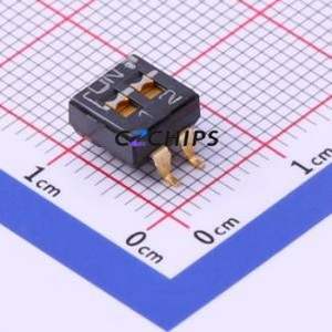 SSGM720101 DIP Switch SMD-4P,6.8x6.9mm Switch Flat Toggle, Groove Type Single Pole Single Throw 2 Gull Wing Type - Product Image 1