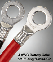 Câble d'alimentation pour charge de batterie avec bornes annulaires M6/M8, noir et rouge, 16/25/50 mm², haute intensité, pour onduleur de stockage d'énergie RV, marque OEM