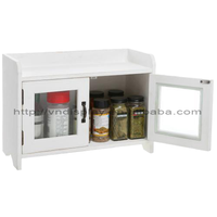 Étagère de rangement de comptoir en bois blanc rustique vintage Vino, double niveau, type sur pied, organisateur d'armoire de cuisine, taille personnalisée