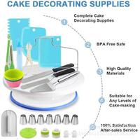 Ensemble de 493 pièces pour la décoration de gâteaux : Plateau tournant, douilles de décoration, outils de pâtisserie