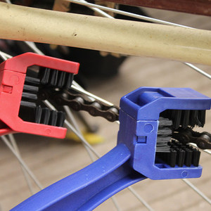 Three Sides Chain Cleaning Brush For <b>Bike</b> Motorcycle <b>Red</b> Blue Multi Function PP Material Cleaning Tool - Product Image 3