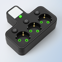 Multiprise industrielle portable standard UE à 3 prises, matériau premium, prise murale électronique, courant nominal 10A, CE, veilleuse
