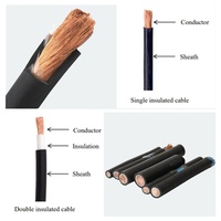 99,95% Reiner Kupferdraht, mehradrig, 25mm², 35mm², 50mm², 70mm², superflexibles Schweißkabel, 2/0 AWG, schwarzes Stromkabel