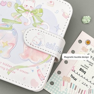 Carnet à feuilles mobiles M5 Bellflower - Cadeau portable, compact et élégant, mini carnet en cuir PU détachable avec fermeture magnétique - Product Image 4