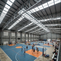 Stade moderne à grande portée en structure acier préfabriquée, fabriqué en Chine, par un constructeur d'installations sportives