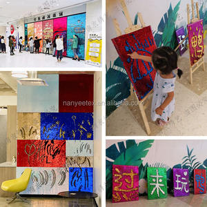 Nanyee Textile Stock suministrado tela <span class=keywords><strong>de</strong></span> lentejuelas <span class=keywords><strong>de</strong></span> sirena <span class=keywords><strong>de</strong></span> <span class=keywords><strong>dos</strong></span> caras para decoración <span class=keywords><strong>de</strong></span> paredes venta por metro - Product Image 2