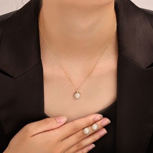 Conjunto de Joyería de Cobre con Perlas Brillantes, Forma de Bola, Chapado en Oro, Regalo de Moda de Lujo para Mujer - Product Image 2